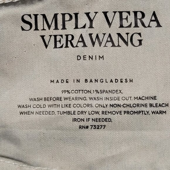 Simply Vera Vera Wang Straight Mid Rise Women's Jeans 16P Petite Short NWT - Picture 7 of 11